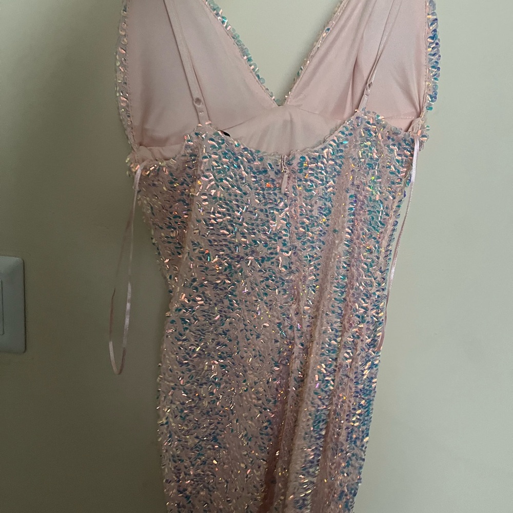 Pink and Iridescent Sequin Dress